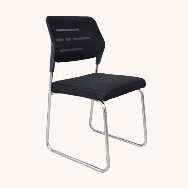 Office Chair Curved Back Chrome Frame