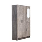 3 Door Wardrobe with Mirror - Black Oak