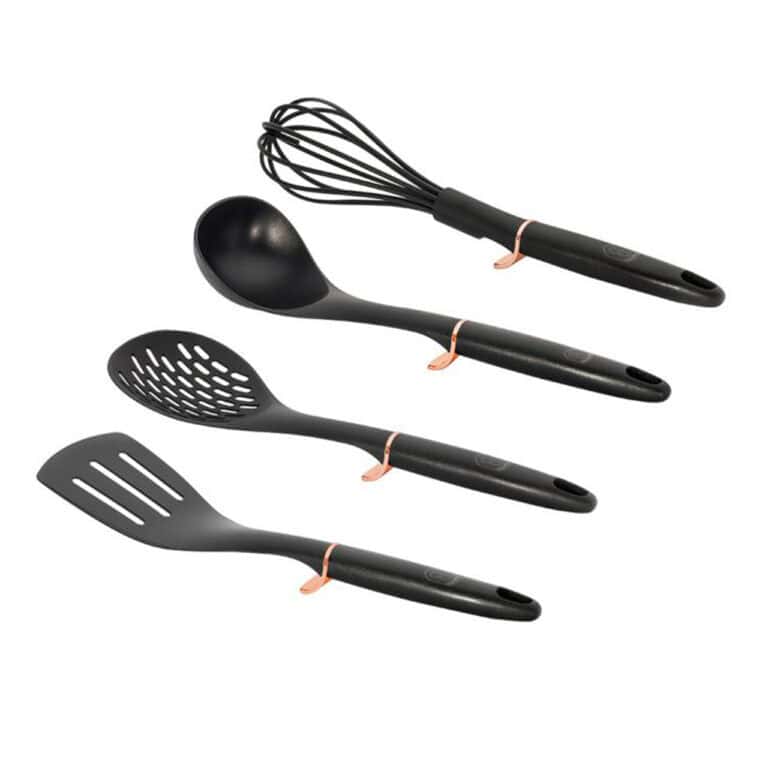 Berlinger Haus - 4PC Nylon Utensil Set Black and Rose Gold