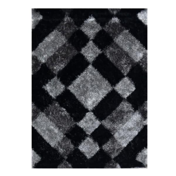 Shaggy Rug - Black/Grey in Multiple Sizes