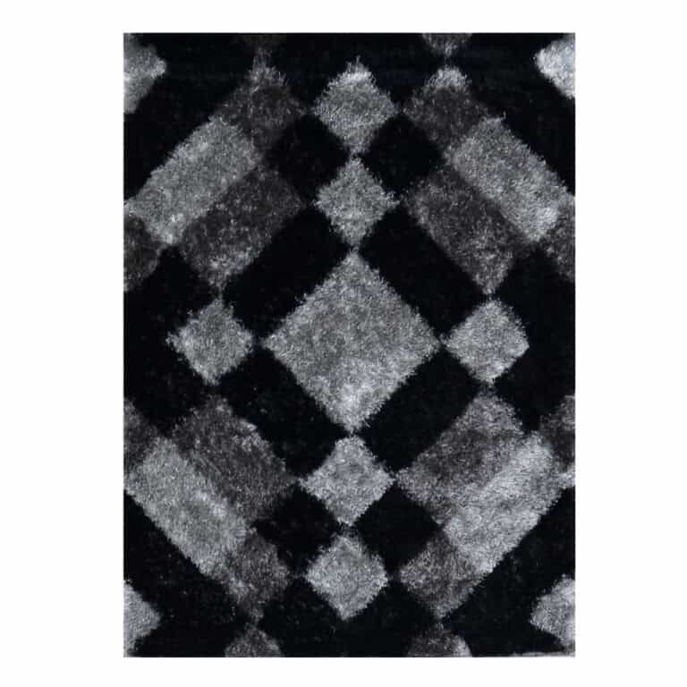 Shaggy Rug - Black/Grey in Multiple Sizes