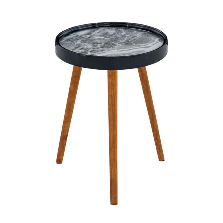 Coffee Table - Black Edging and Grey Marble