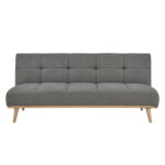 3 Seater Sofa Bed with Button Back - Grey