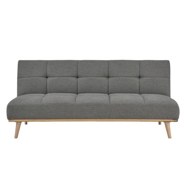 3 Seater Sofa Bed with Button Back - Grey
