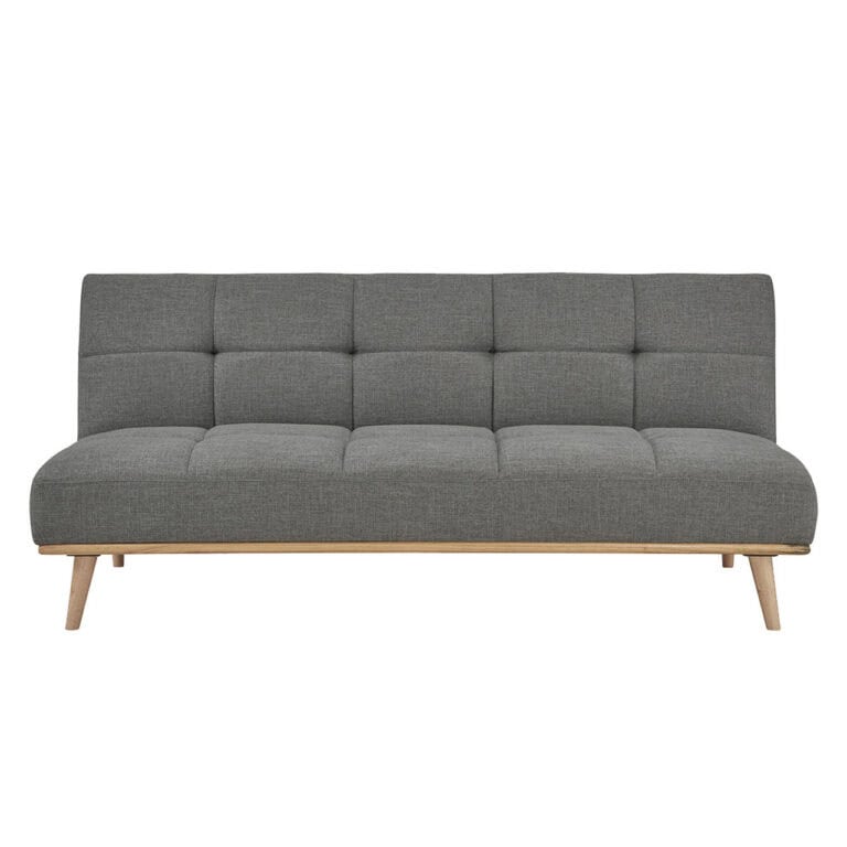 3 Seater Sofa Bed with Button Back - Grey
