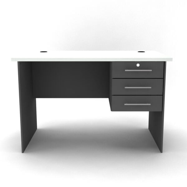 Office Desk - Dark Grey + White