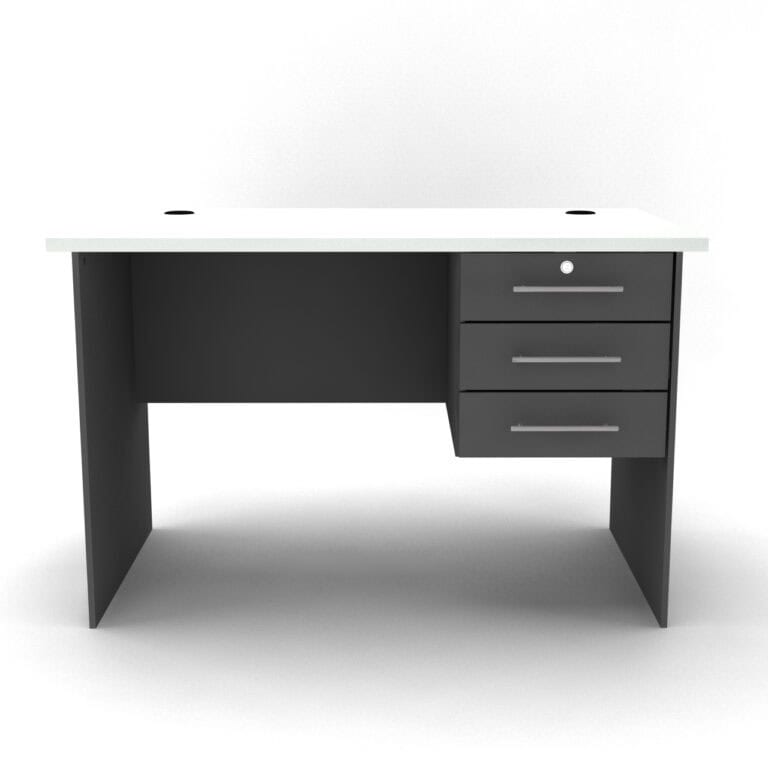 Office Desk - Dark Grey + White