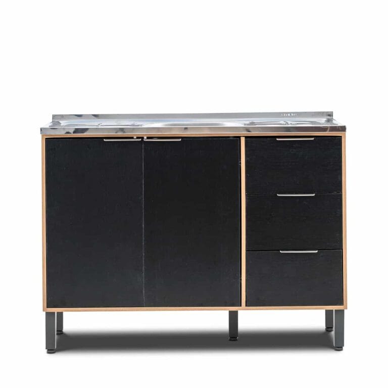 3 Door Base Nogueira - Black