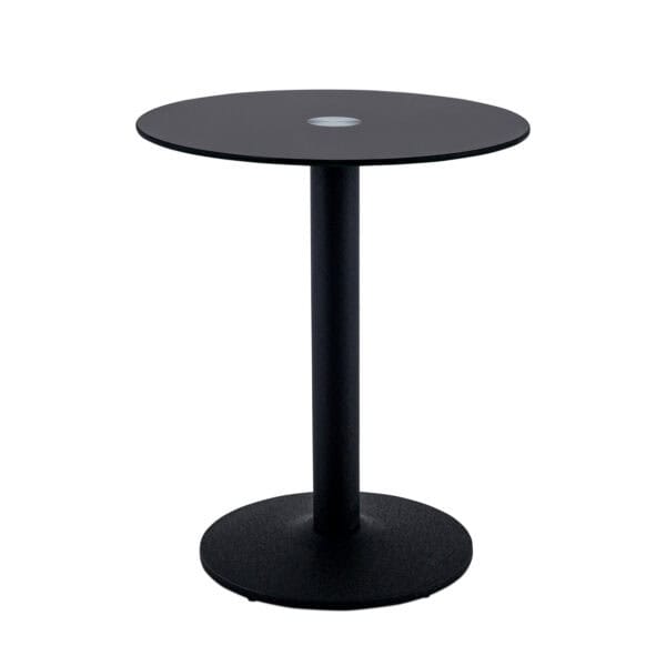 Round Side Table 600mm Glass - Black