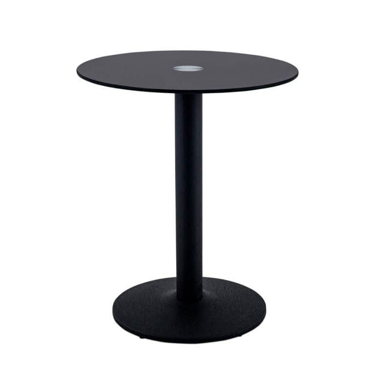 Round Side Table 600mm Glass - Black