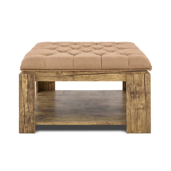 Coffee Table Wood Upholstered Top - Brown