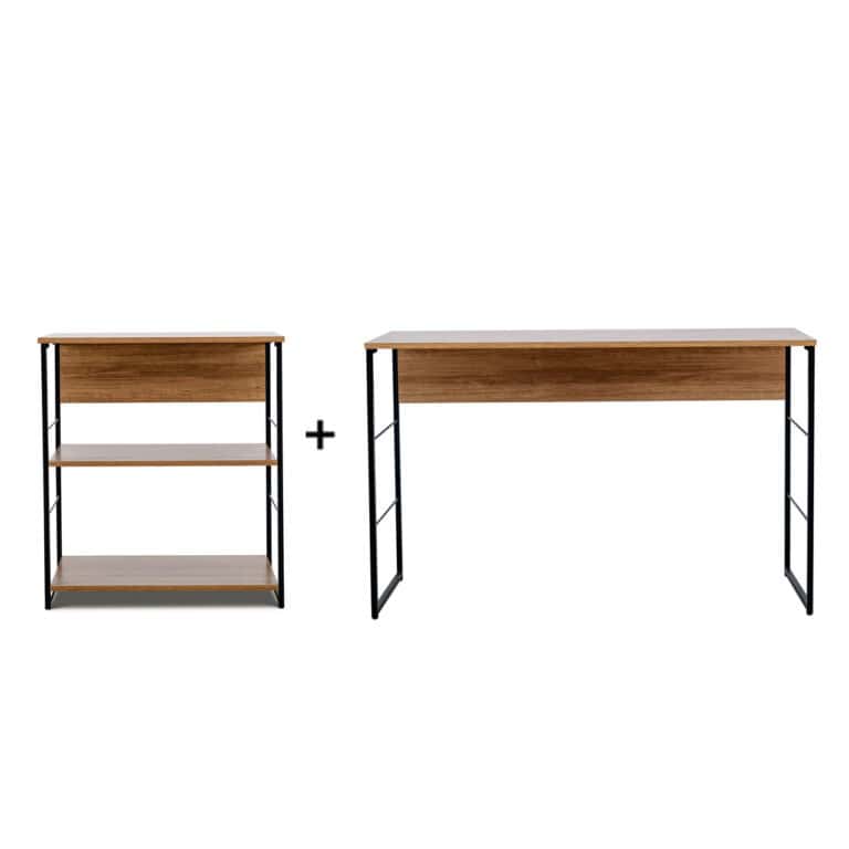 Office Desk and Bookshelf Combo