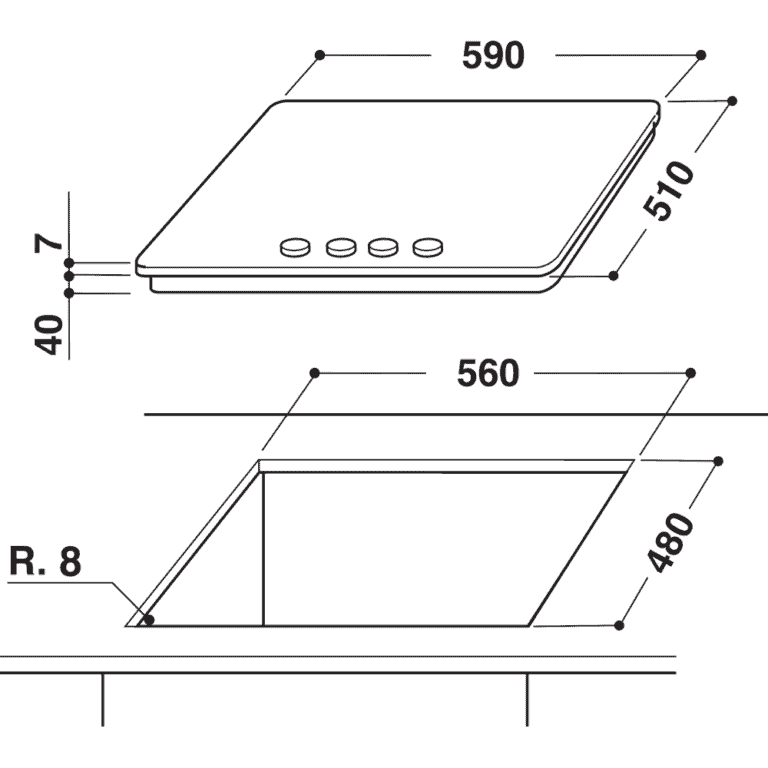 Whirlpool - Gas Hob: 4 gas burners - GMA6422 1