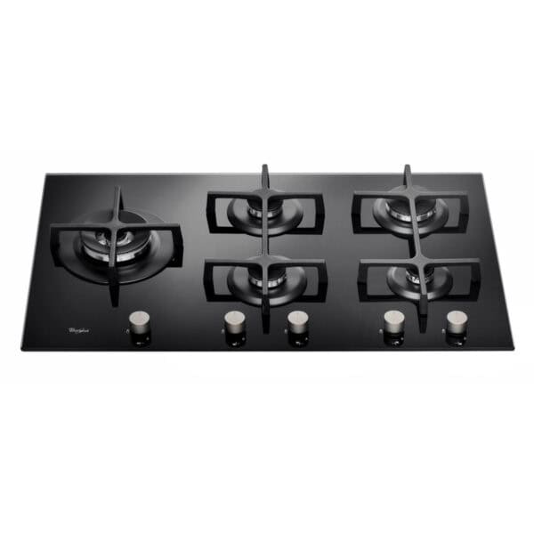Whirlpool - 90cm 5 Burners Glass Gas Hob - GOA9523