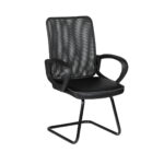 Mesh Office Chair with Padded Seat - Black
