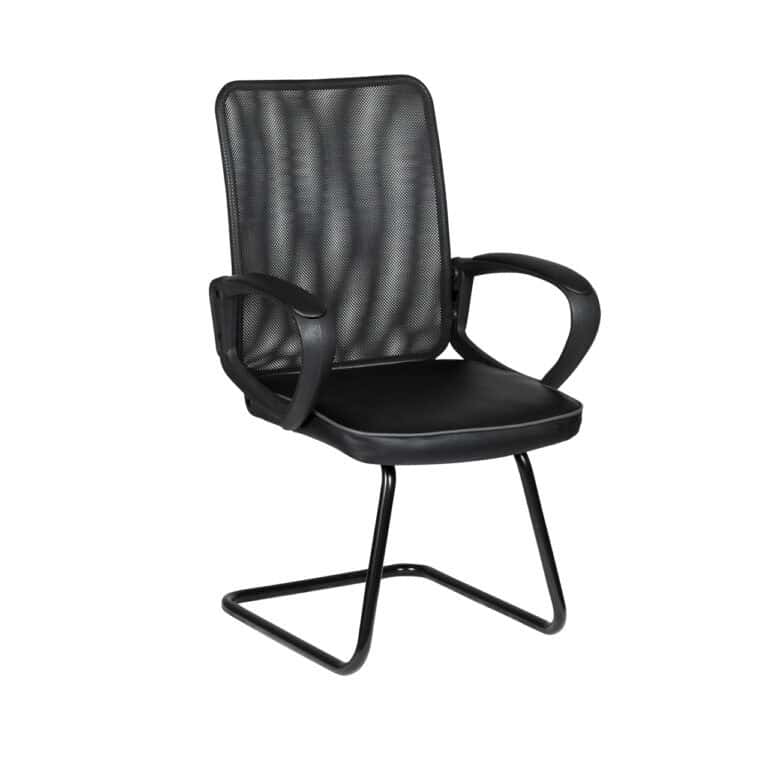 Mesh Office Chair with Padded Seat - Black