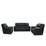 Lounge Suite Bella 1 Action 3PC Black