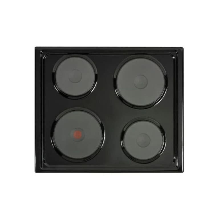 60cm Black Solid Electric Hob