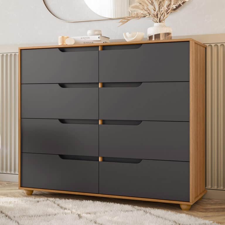 Modern Chest Of Draws Doble - Nature/Titanium