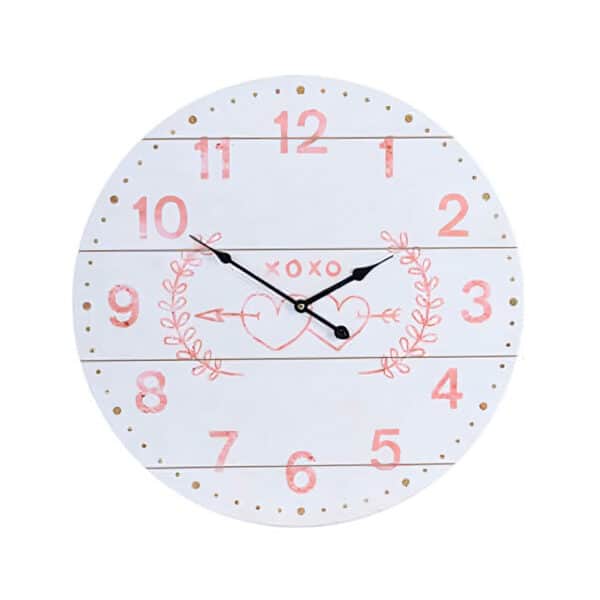 Shabby Elegance - Xoxo 55CM Wall Clock - White & Pink