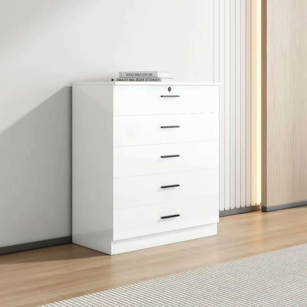 High Gloss 5 Drawer Chest of Drawers