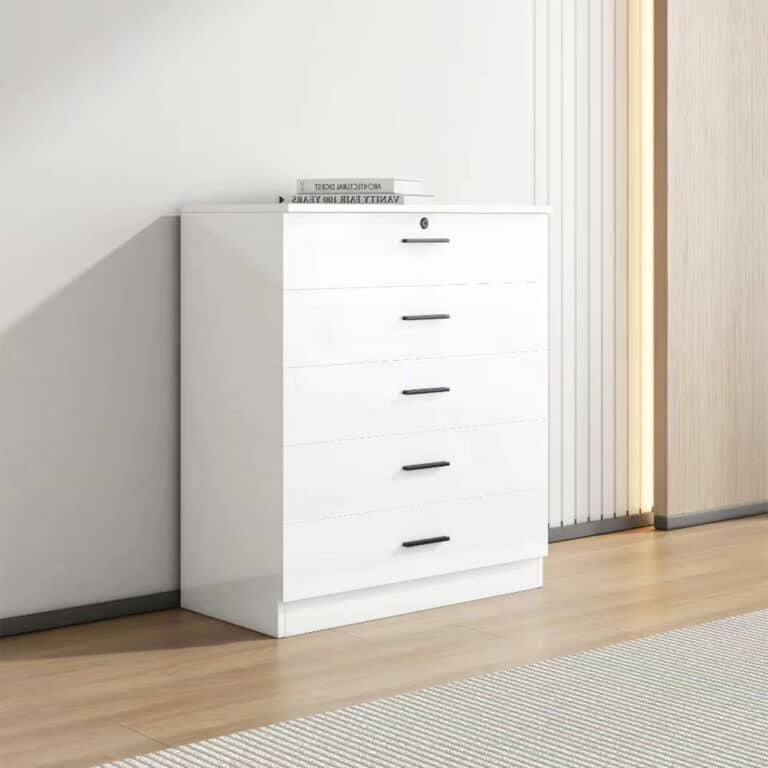 High Gloss 5 Drawer Chest of Drawers