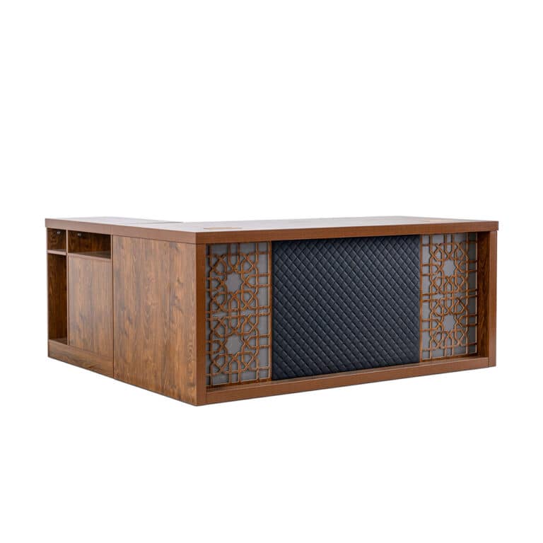 Walnut Office Desk 1.8m With Credenza