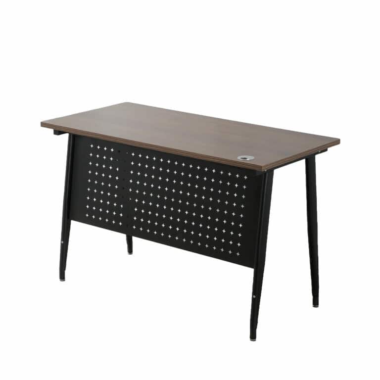 Office Desk - Walnut Top With Black Legs