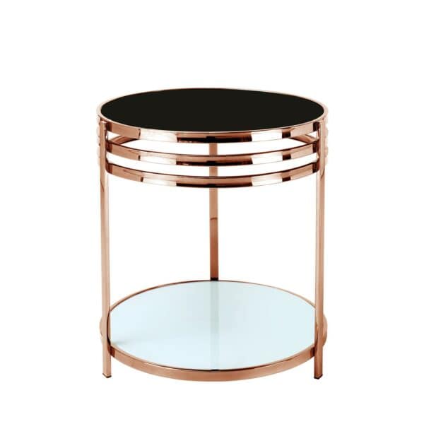 Rose Gold Round Glass Side Table