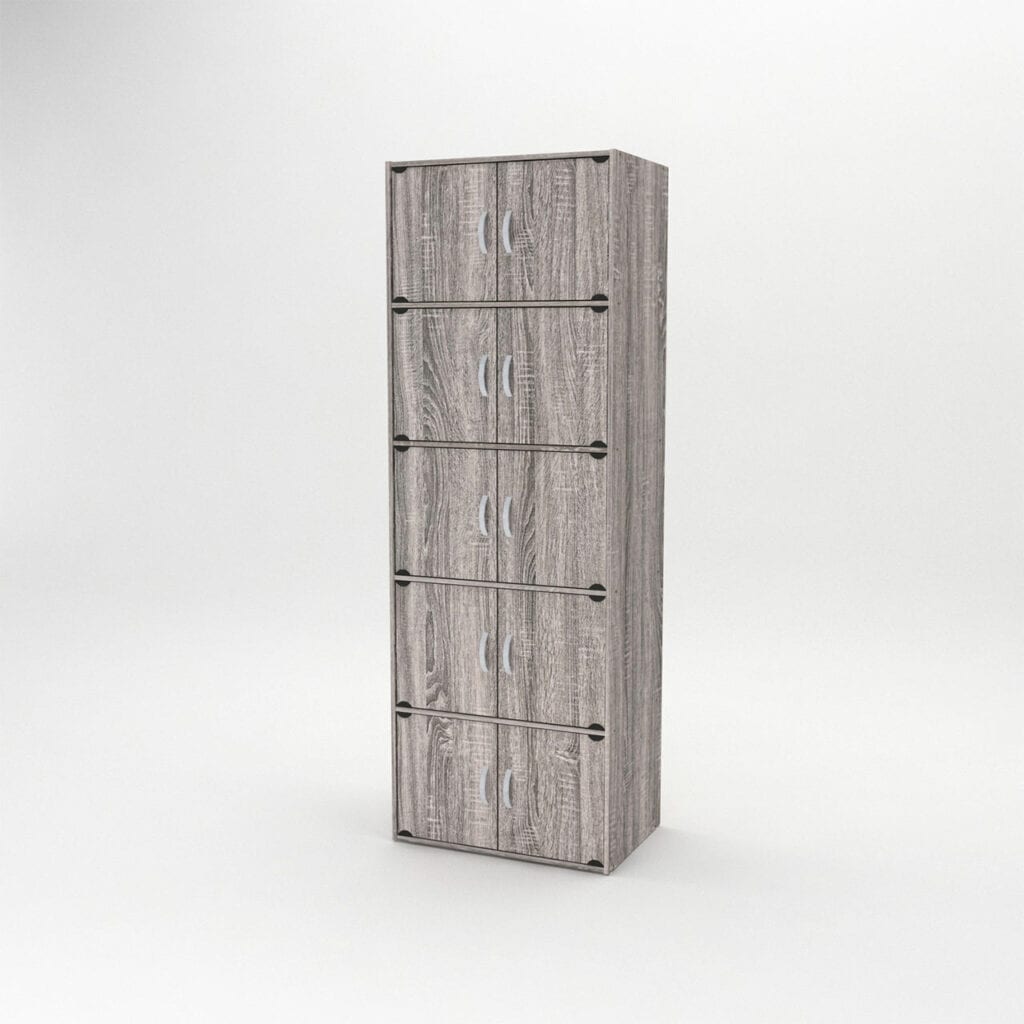 10 Door Cabinet - Grey Oak
