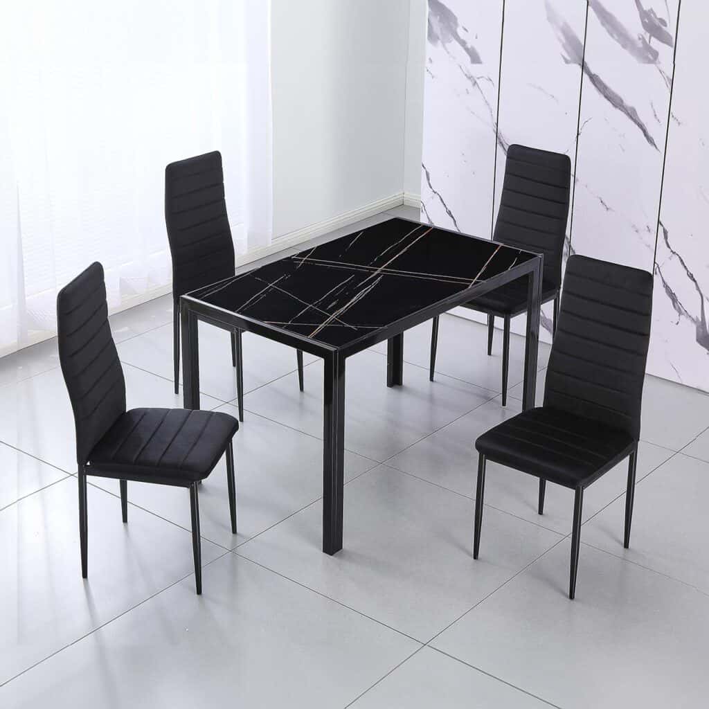 Minimalistic Glass Dining Set 1+4