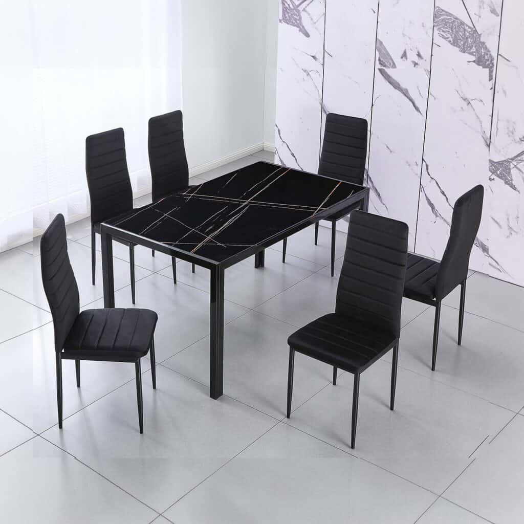 Minimalistic Glass Dining Set 1+6