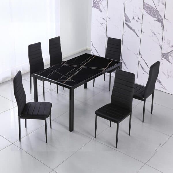 Minimalistic Glass Dining Set 1+6