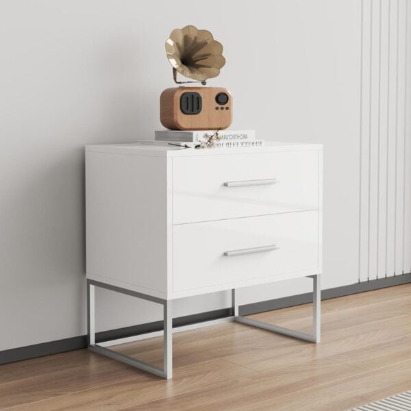 Contemporary Nightstand - White