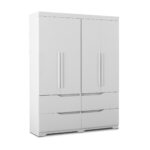 Modern 4 Door Wardrobe - Available in 2 Colours