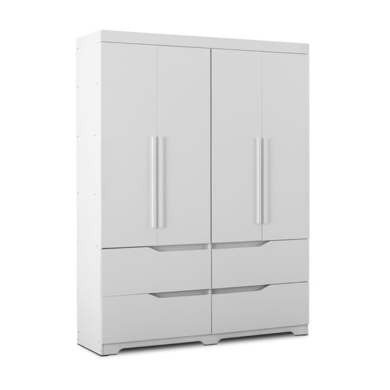Modern 4 Door Wardrobe - Available in 2 Colours
