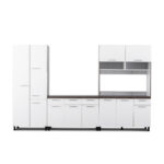 Modern 3 Piece Kitchen Set - White + Dark Oak