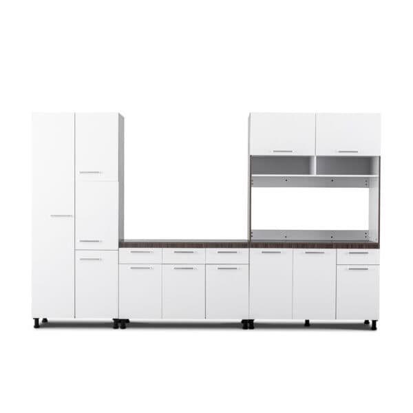 Modern 3 Piece Kitchen Set - White + Dark Oak