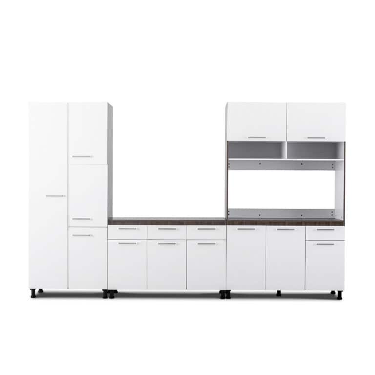 Modern 3 Piece Kitchen Set - White + Dark Oak