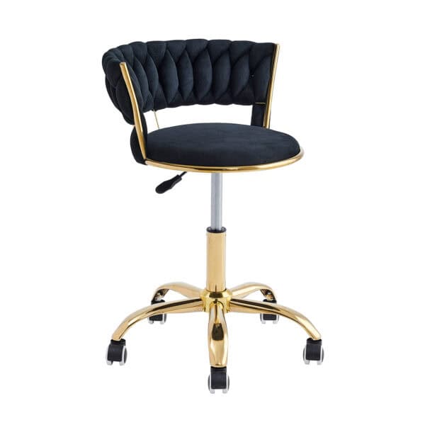 Stylish Gold Frame Bar Chair With Wheels - Available in 3 Colours