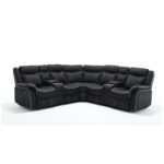 Recliner Corner Lounge Suite With Console - Available in 2 Colours