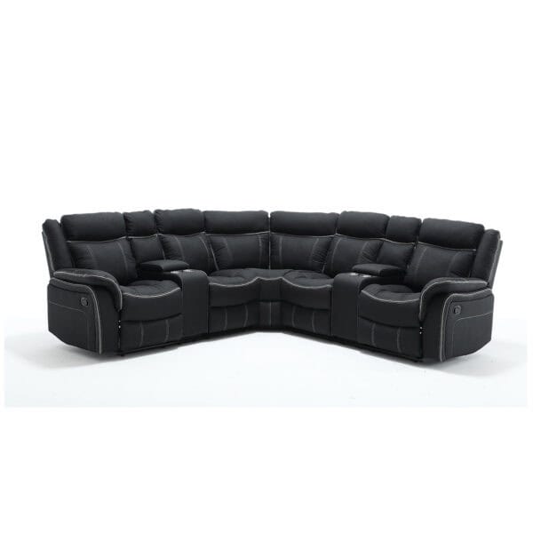 Recliner Corner Lounge Suite With Console - Available in 2 Colours