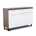 3 Door Base - White + Dark Oak