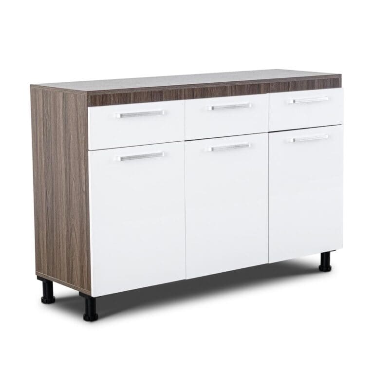 3 Door Base - White + Dark Oak