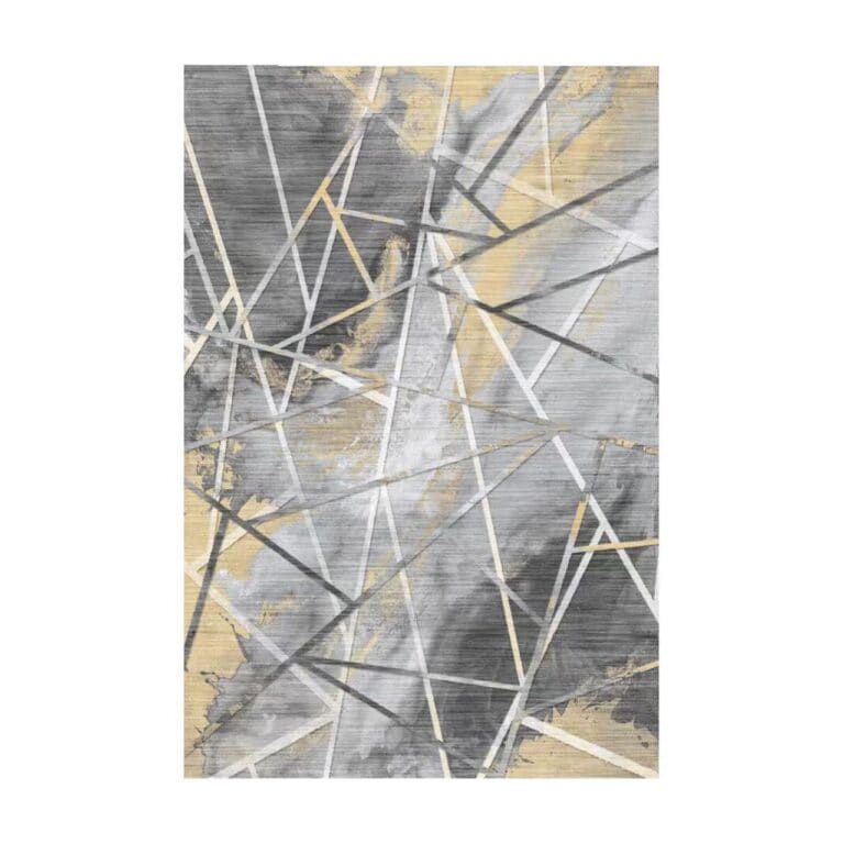 Printed Rug - Geometric Gold + Gray