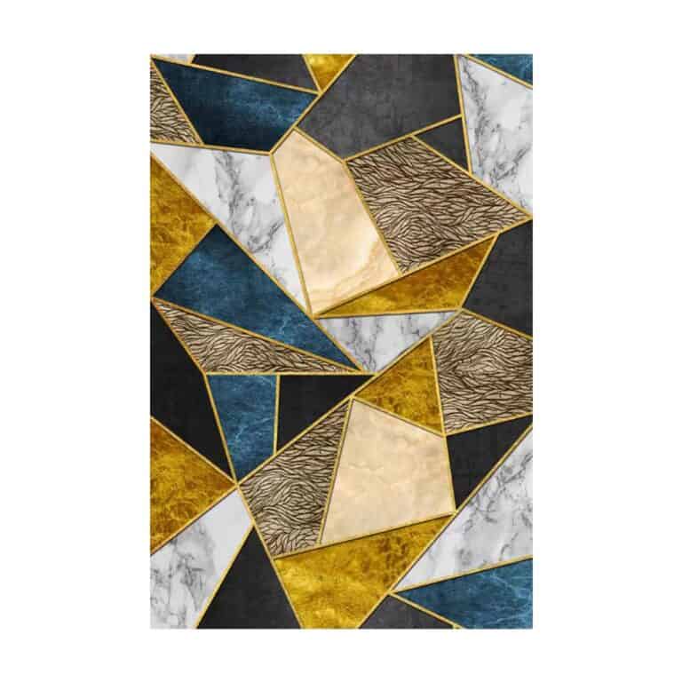 Printed Rug - Modern Art Deco Patchwork