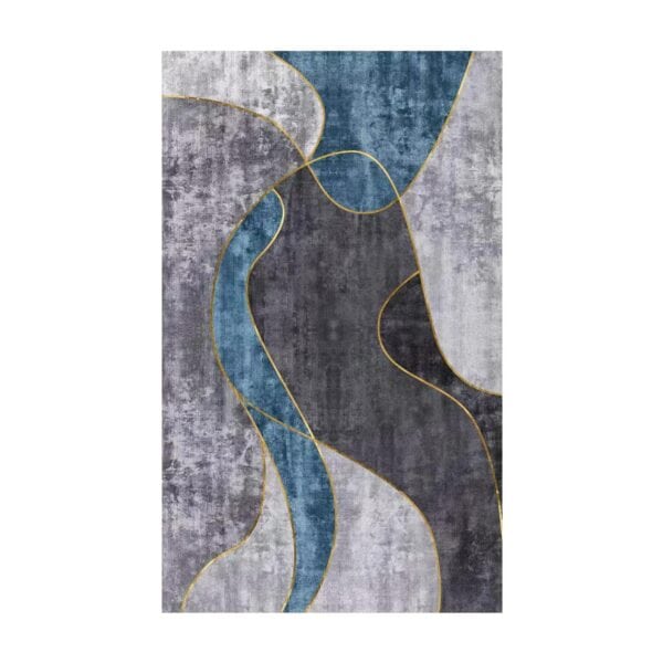 Printed Rug - Blue + Grey Wave