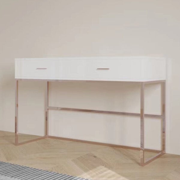 White + Rose Gold Dressing Table