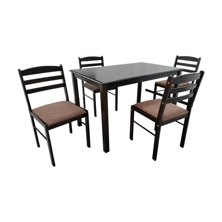 Modern Chocolate Dining Set 1+4
