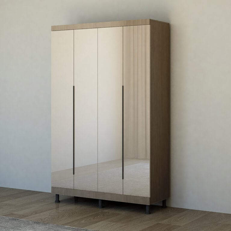 Contemporary 4 Door Wardrobe - Available in 2 Colours